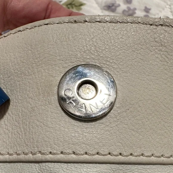 π₯ CHANEL Gorgeous βCCβ logo Bone all-leather braided chain link bag w/ COA. WOW! - Picture 8 of 12